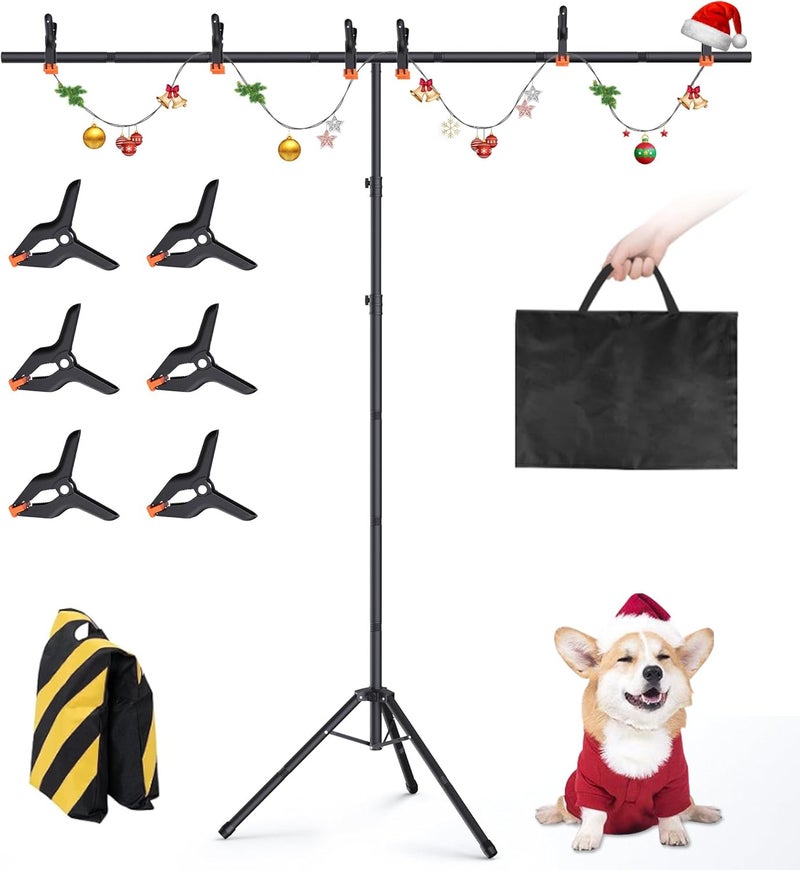 Forlogic Portable T-Shape Backdrop Stand Support Kit 8x7.2ft, Adjustable Photography Green Screen Backdrop Stand for Parties, Photography Videography Studio (8×7.2Ft) - Image 1